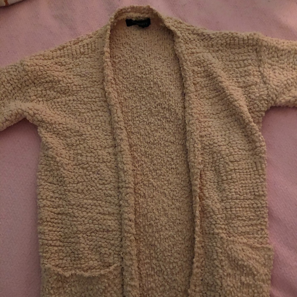 Long pink fluffy cardigan
